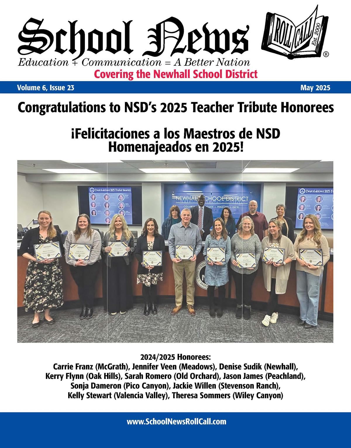  Cover of May 2025 School News Magazine